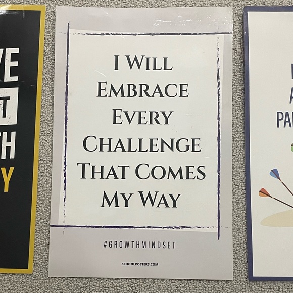 Educational posters Growth mindset (set of 5). Laminated, used in classroom. - Picture 3 of 8